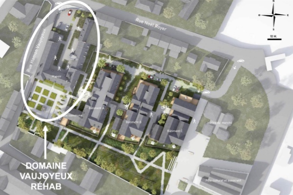 Plan masse programme neuf Domaine Vaujoyeux Réhab