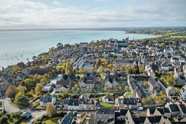 Vue aérienne programme neuf Domaine Vaujoyeux à Cancale