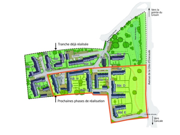 Plan de masse programme neuf Les Hauts de Port-Mer à Cancale