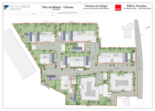 Plan masse programme neuf Domaine du Ginkgo à Dinard