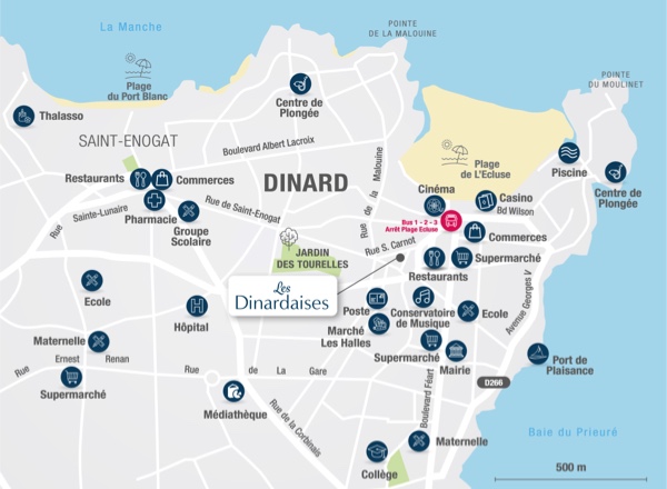 Plan de situation programme neuf Les Dinardaises à Dinard