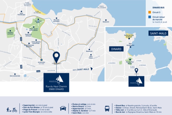 Plan de localisation programme neuf Marina Bay à Dinard