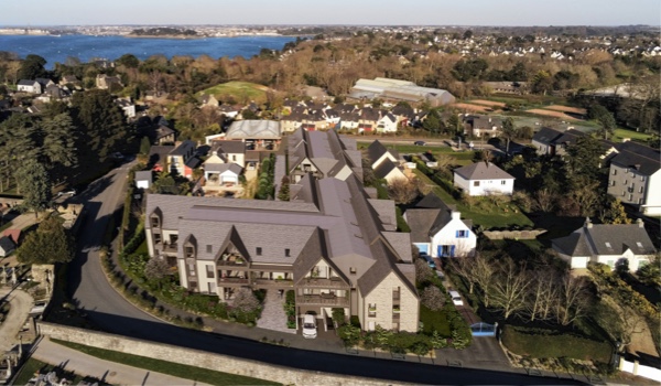 Vue aérienne programme neuf O Rivage à Dinard
