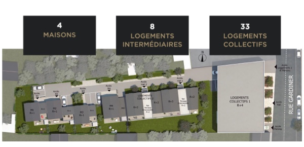Plan de masse programme neuf ROCHENOIRE à Dinard