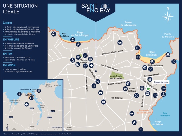 Plan de situation programme neuf Saint Eno Bay à Dinard quartier St-Enogat