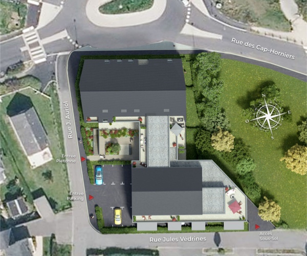 Plan Masse programme neuf Le Montebello à Pleurtuit