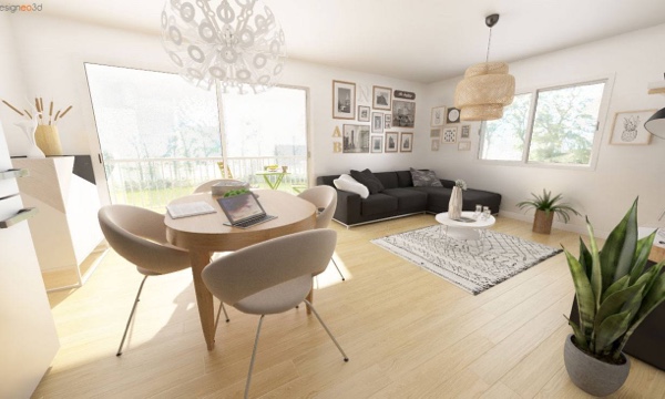 Illustration ambiance intérieur appartement neuf l'Escale Pleurtuit