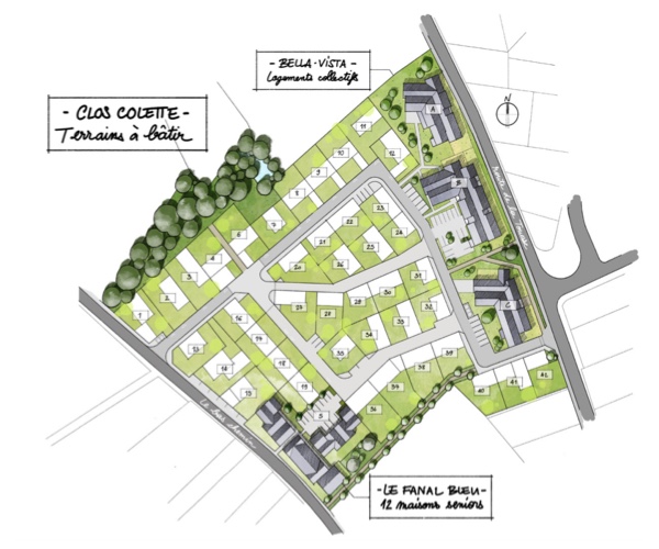 Plan masse programme neuf Bella Vista à Saint-Coulomb
