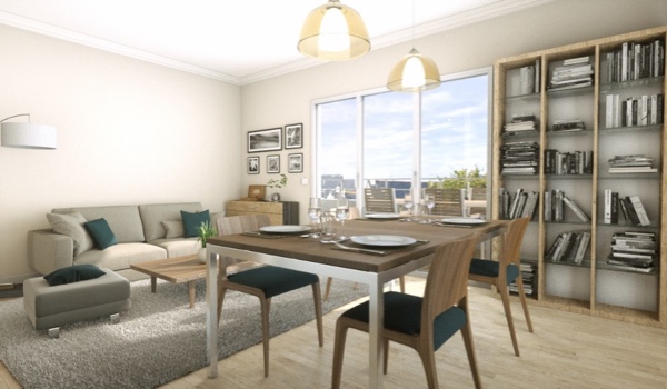 Illustration d'ambiance intérieur appartement neuf An Heol à Saint-Malo