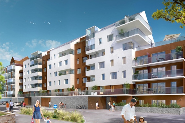 Façade moderne programme neuf Canephora - Avenue de Moka à Saint-Malo