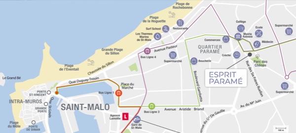 Plan de situation programme neuf Esprit Paramé à Saint-Malo