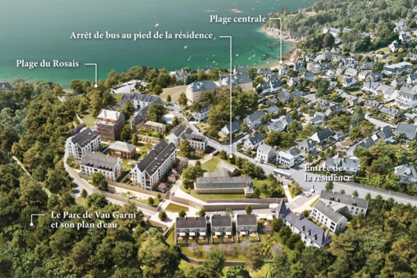 Vue aérienne programme neuf Le Hameau du Rosais par Pichet au Rosais à Saint-Malo
