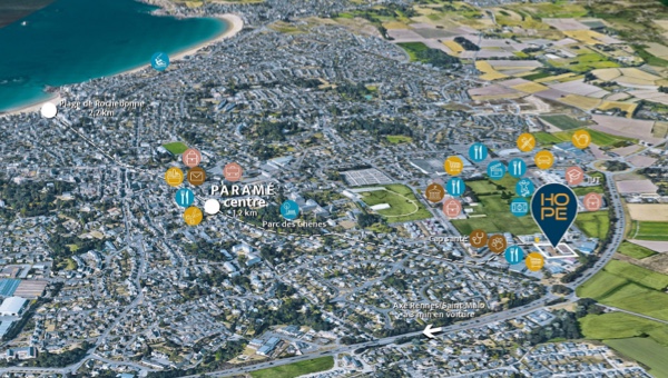 Plan de localisation programme neuf Hope Saint-Malo Paramé