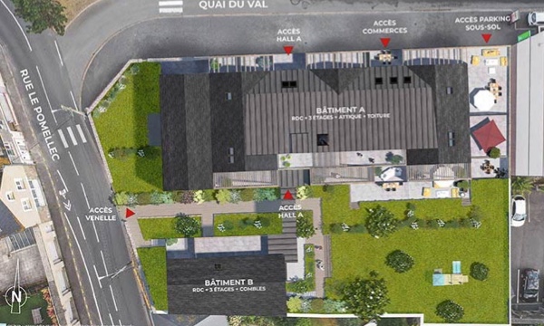 Plan masse programme neuf L'Amiral à Saint-Malo