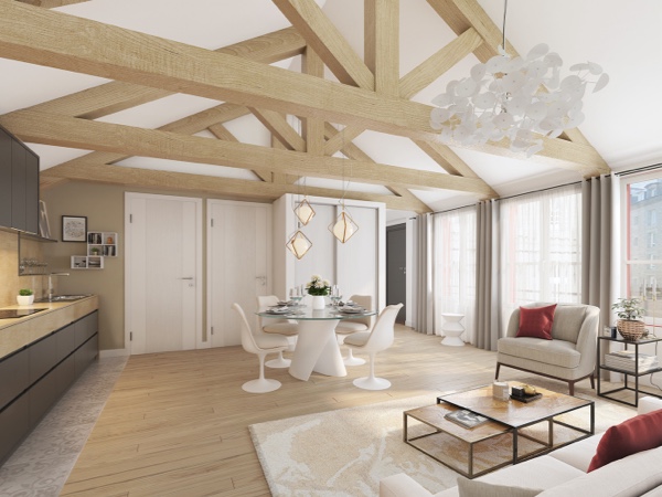 Illustration d'ambiance intérieur appartement neuf L'Étoile à Inta-Muros