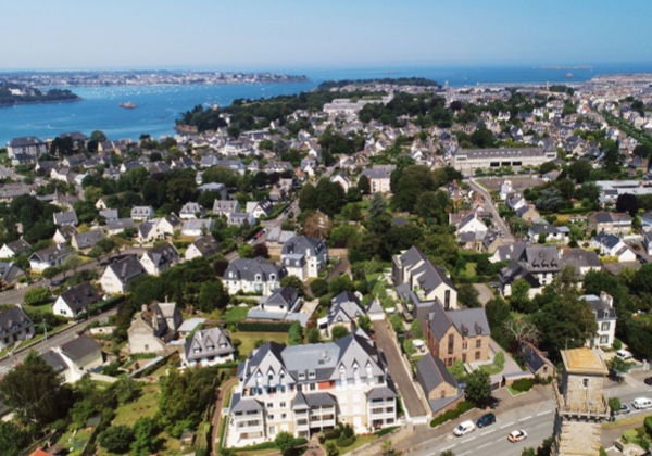 Vue aérienne programme neuf La Mésangère à Saint-Servan, Saint-Malo