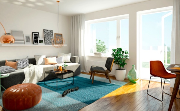 Illustration d'ambiance intérieur appartement neuf Le Grand Jardin à Saint-Malo