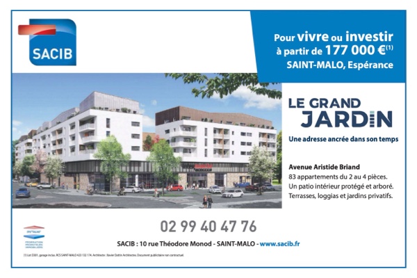 Publicité programme neuf Le Grand Jardin à Saint-Malo