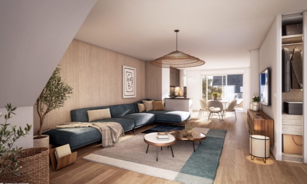Ambiance intérieur appartement neuf résidence Les Docks quartier Gare-Marville