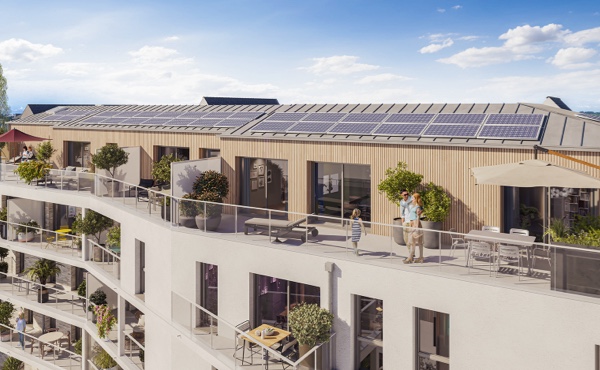 Terrasse dernier étage appartement neuf programme neuf Les Docks