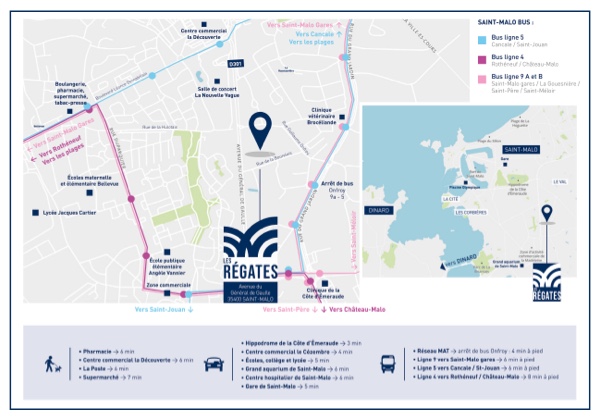 Plan de situation programme neuf Les Régates à Saint-Malo