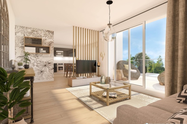 Illustration d'ambiance intérieur des appartements neufs de la résidence Nouvelle Séance à Saint-Malo
