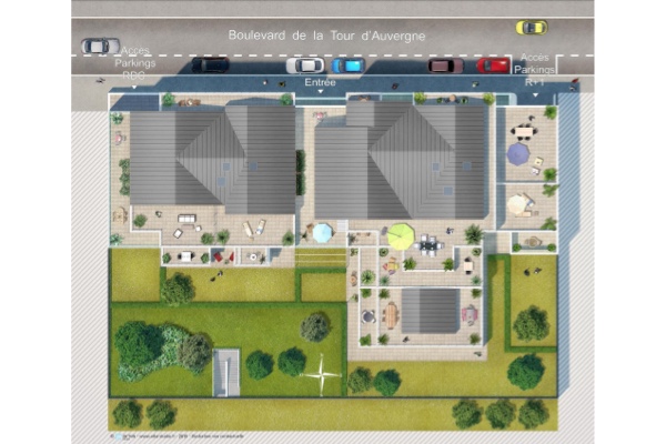 Plan de masse programme neuf Nouvelle Séance Quartier Gare-Rocabey à Saint-Malo