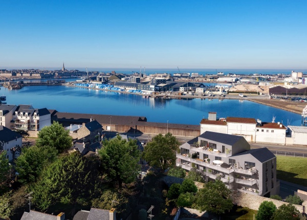 Vue aérienne programme neuf Onyx à Saint-Malo