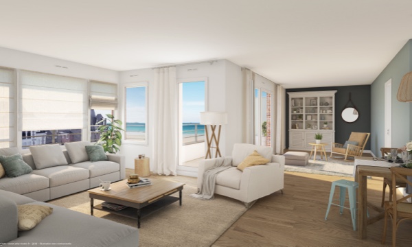 Illustration d'ambiance intérieur appartement neuf Villa Amabilis à Saint-Malo