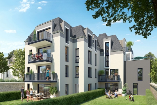 Vue jardin programme neuf Villa Sarnia à Saint-Malo